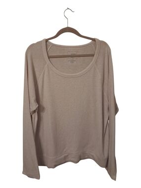 Sonoma Lightweight XL Long-Sleeve Scoop Neck Top - Cream